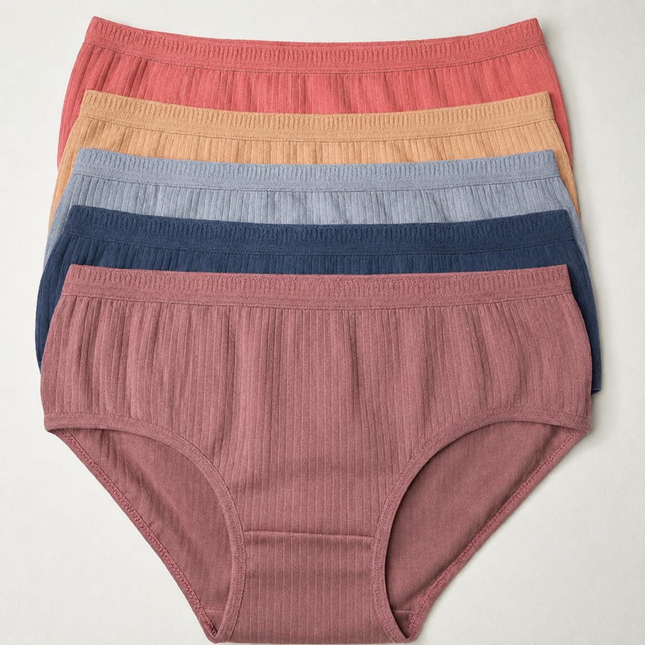High-Waisted Antibacterial Cotton Panties