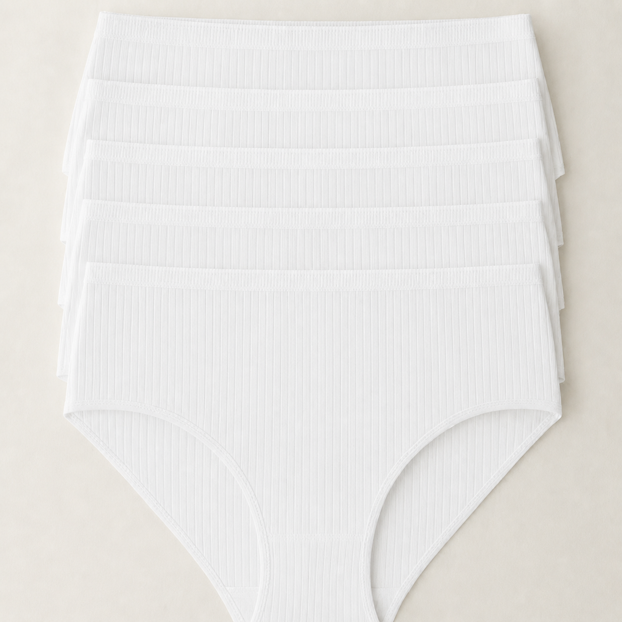 High-Waisted Antibacterial Cotton Panties